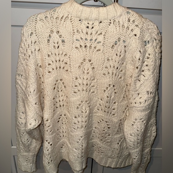 Aerie Cream Chunky Knit Sweater | Cable & Eyelet | Size M ❤️🐅🦓 - Picture 3 of 4